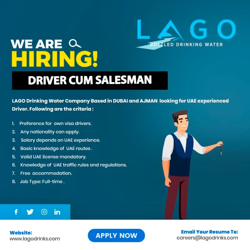 Lago Bottled Drinking Water Company career 2023 - New Vacancies Announced