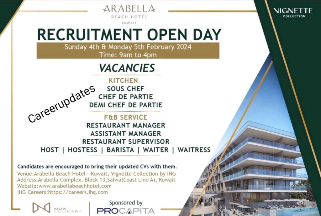 Arabella Beach Hotel Careers in Kuwait