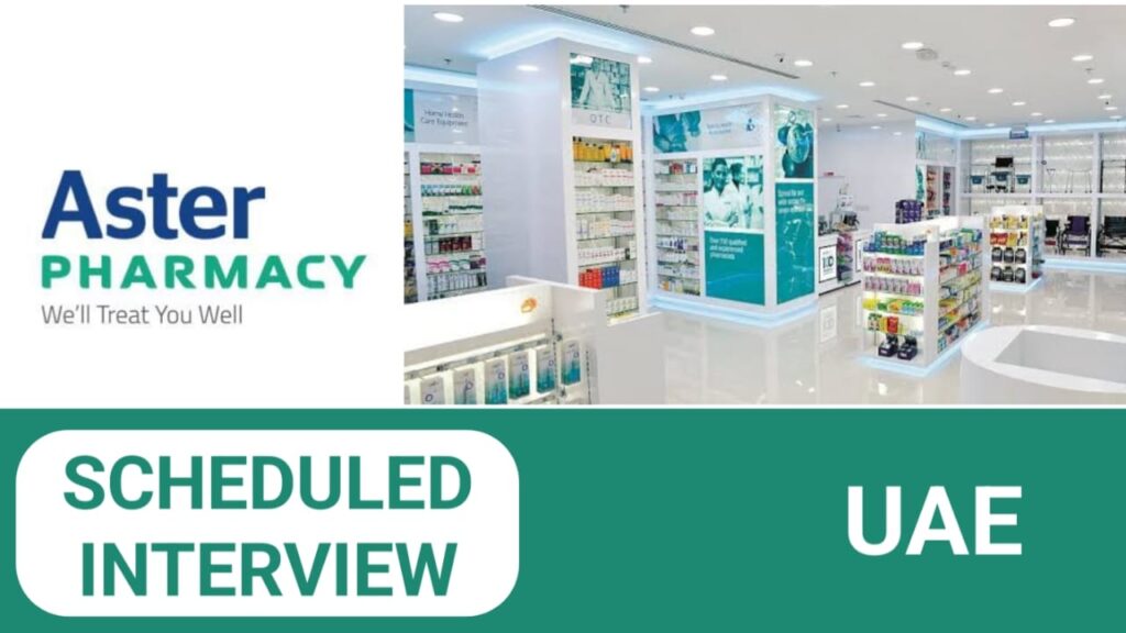 Aster Pharmacy Careers in UAE