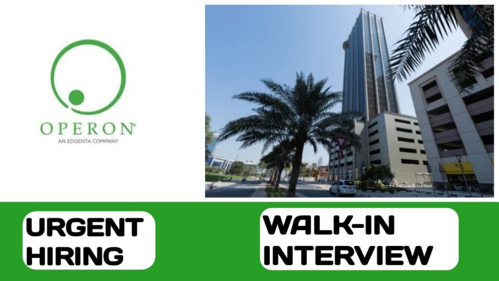 Operon middle east announced walk-in interview in UAE| UAE new job vacancies -2024