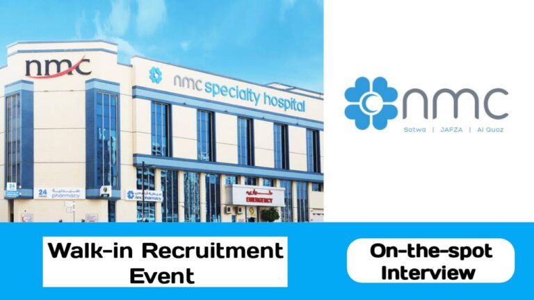 NMC Healthcare Group is actively looking for talented individuals in UAE | walk-in interview in UAE - 2024