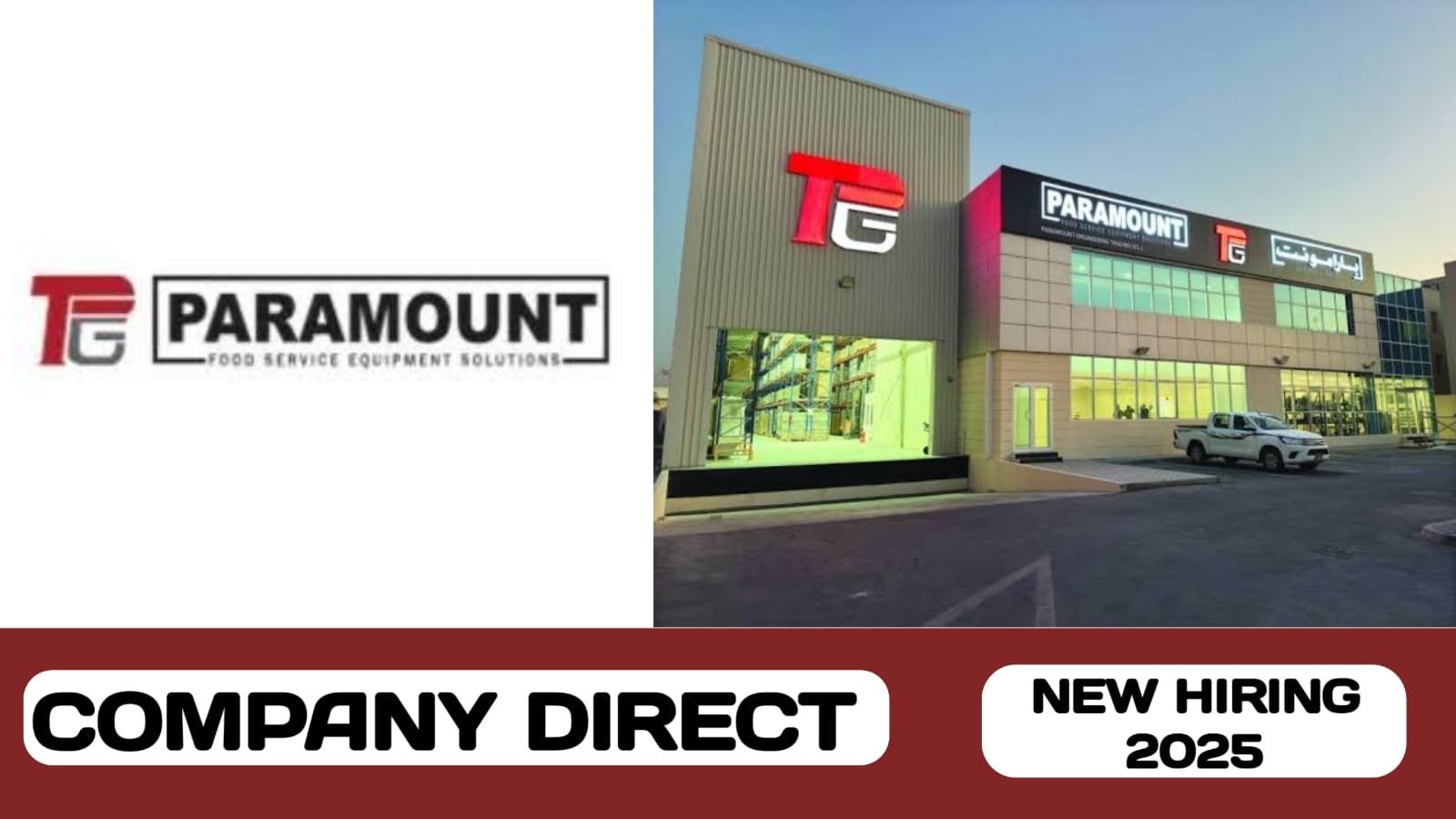 Paramount - Food Service Equipment Solutions have new vacancies in Qatar | new job hiring in Qatar - 2025